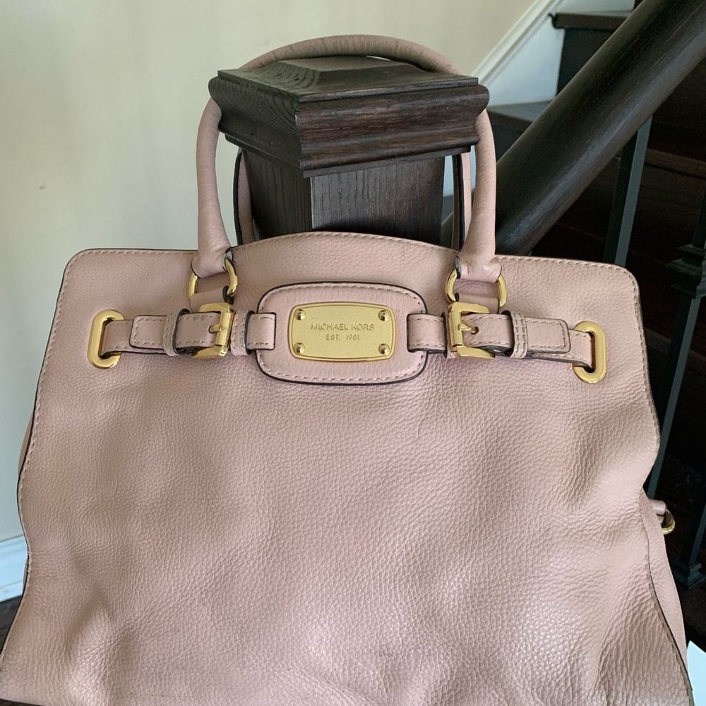 Michael Kors Blush Satchel with Gold Accents